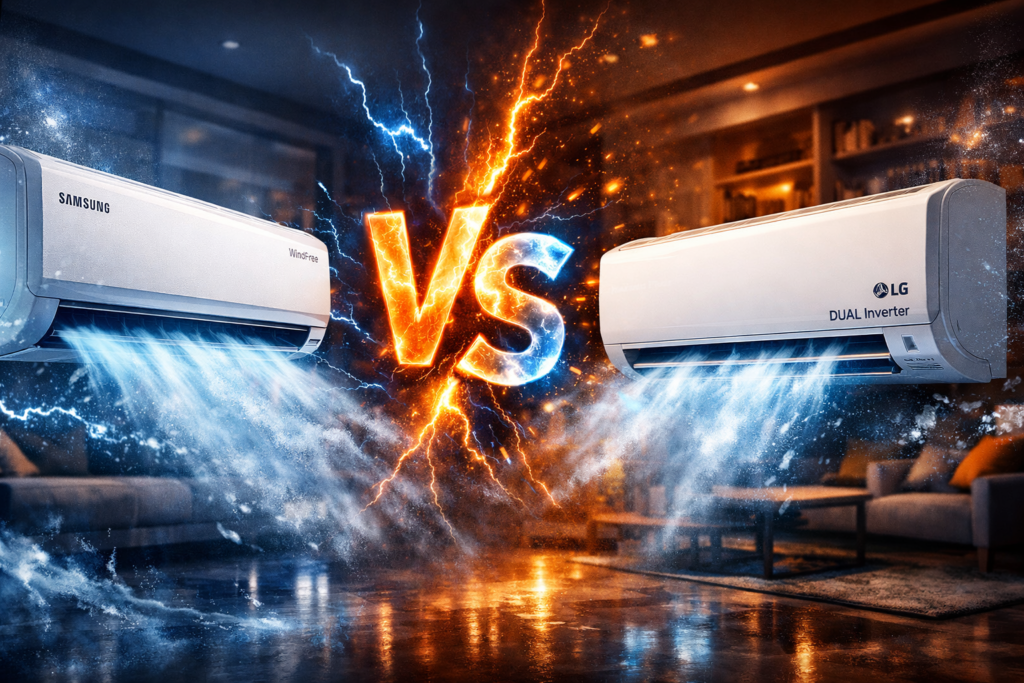 comparativo samsung windfree vs lg dual inverter 9000 btus