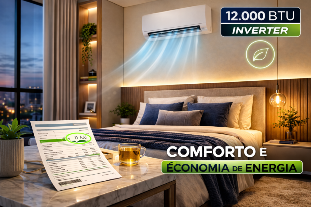 ar condicionado 12000 btu em um quarto